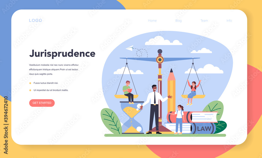 Law class web banner or landing page. Punishment and judgement