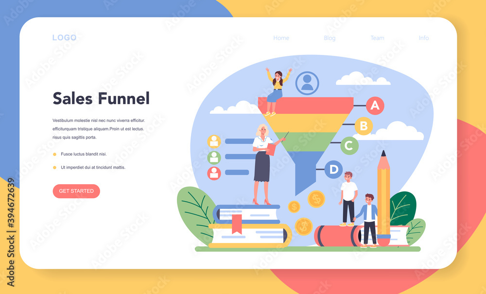 Marketing education school course web banner or landing page Marketing education school course web banner or landing page