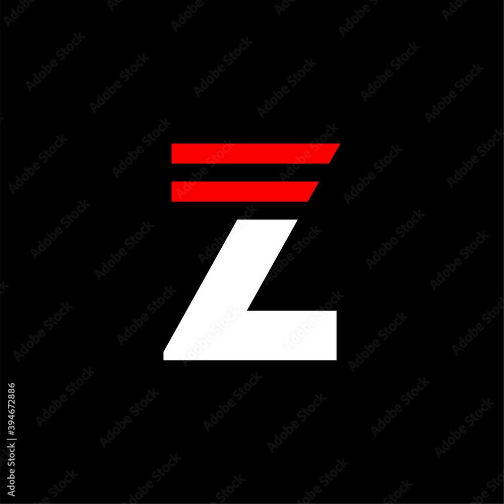 Red Lines Geometric Vector Logo Letter Z Red Lines Geometric Vector Logo Letter Z