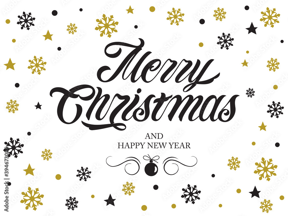 Fototapeta premium Christmas time vector text. Calligraphic Lettering design card template. Calligraphic handmade lettering.