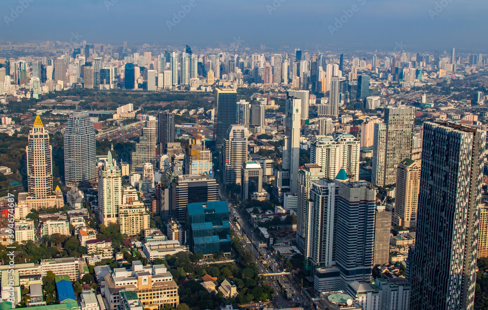 view to the cityscape of Bangkok Thailand Asia