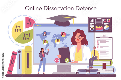 Sociologist online service or platform. Scientist study of society