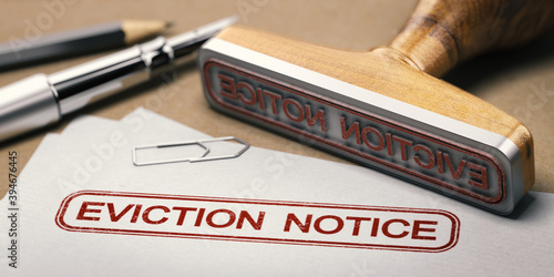 Landlord tenant law. Eviction notice. photo