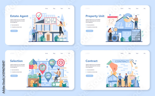Qualified real estate agent or realtor web banner or landing page