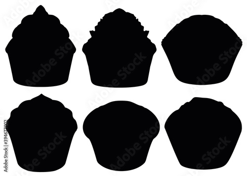 Cupcakes in a set. Sweet pastries.
