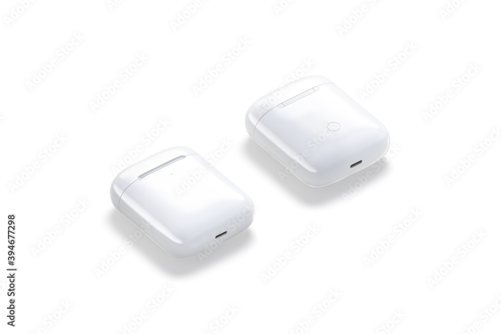 Blank white closed case mockup, side view, front and back Blank white closed case mockup, side view, front and back