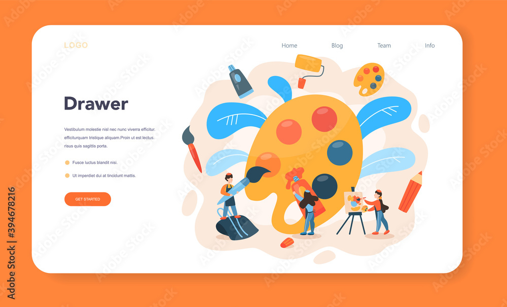 Artist web banner or landing page. Idea of creative people and profession.