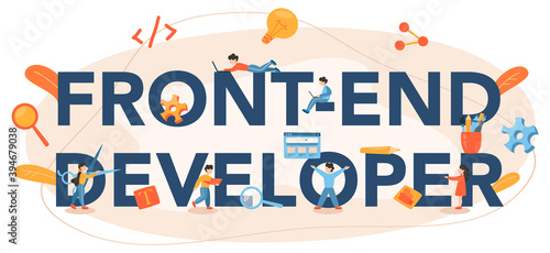Front-end developer typographic header. Website interface design improvement.