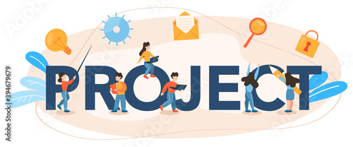 Project typographic header. Successful strategy, motivation and leadership