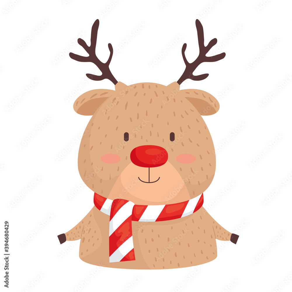 happy merry christmas reindeer character vector illustration design happy merry christmas reindeer character vector illustration design
