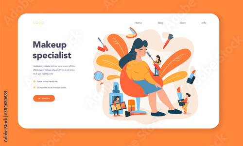 Visagiste web banner or landing page. Beauty center service