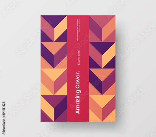 Free Download Abstract corporate identity report cover. Geometric vector business presentation design layout. Amazing company illustration brochure template. - GFXLoad