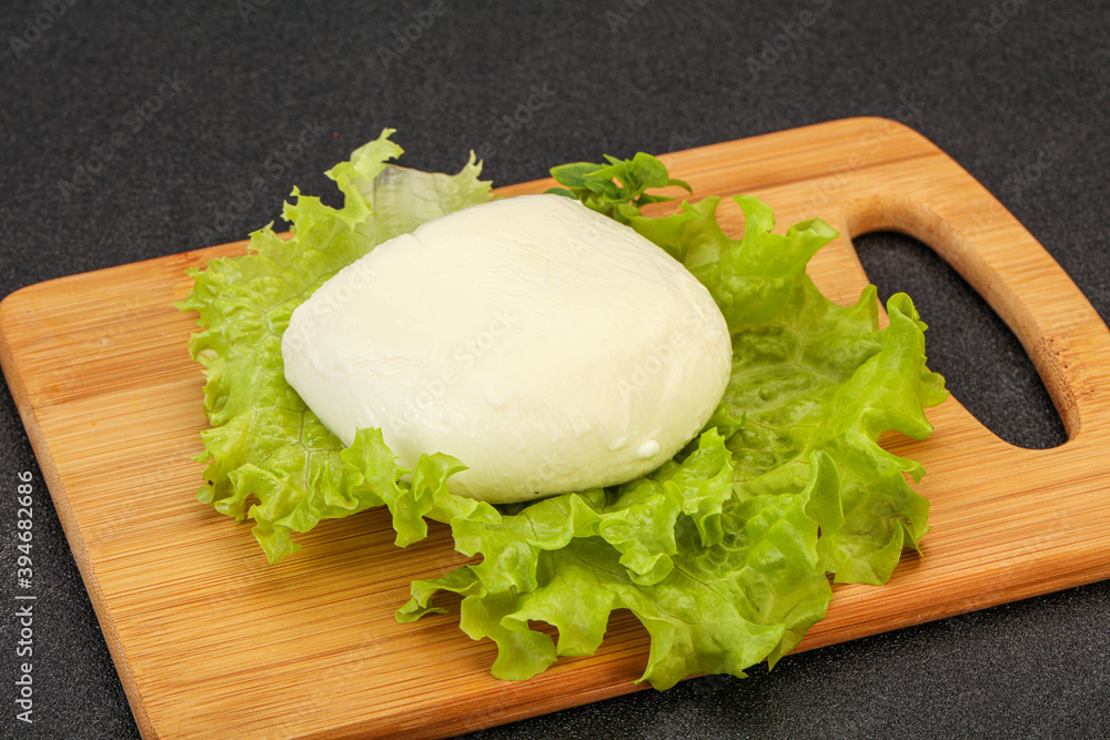 Italian Mozzarella cheese over board Italian Mozzarella cheese over board