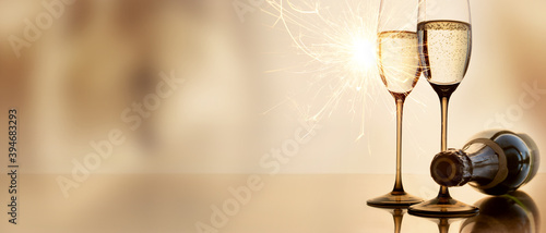 Photography Champagne for new year greetings