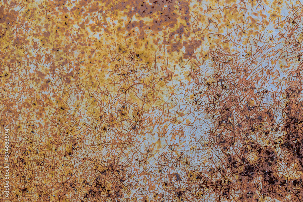 Surface with cracked paint for the backdrop. Yellow spots and rust. Surface with cracked paint for the backdrop. Yellow spots and rust.