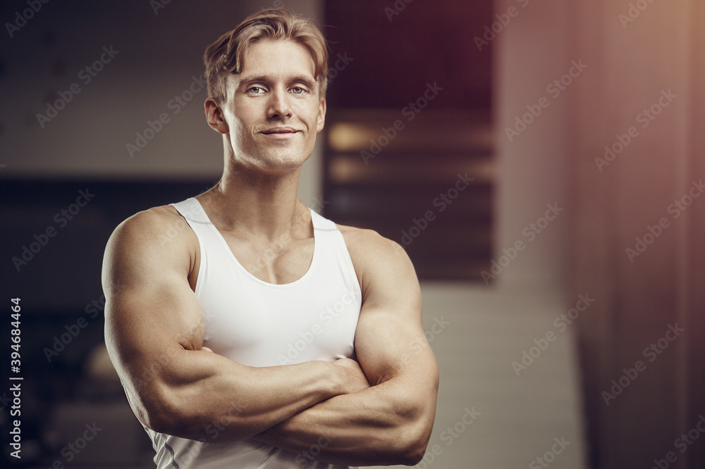 Fitness athletic man workout muscles exercise Fitness athletic man workout muscles exercise
