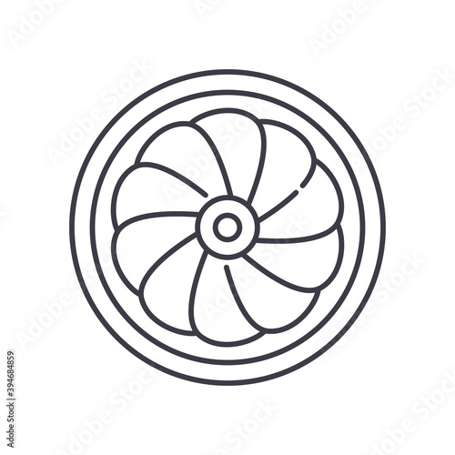 Принти на полотні Engine fan icon, linear isolated illustration, thin line vector, web design sign, outline concept symbol with editable stroke on white background