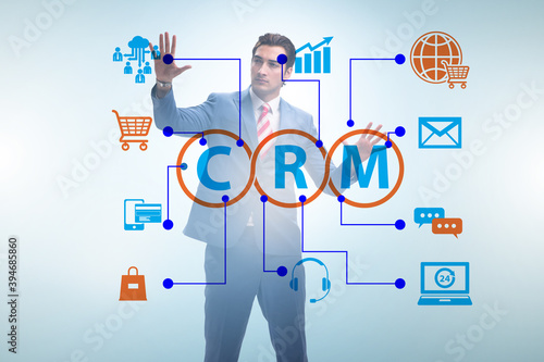 CRM custromer relationship management concept with businessman