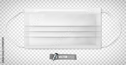 Masque chirurgical vectoriel sur fond transparent