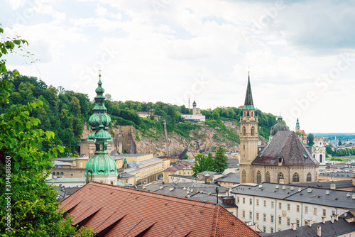 SALZBURG, AUSTRIA - June 16, 2018: Street view of downtown in Salzburg, Austria