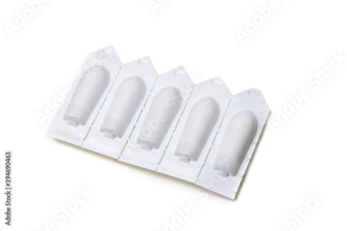 Suppositoy candle in blister pack medicine for treatment via rectal