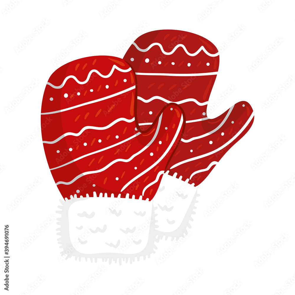 happy merry christmas gloves decoration vector illustration design happy merry christmas gloves decoration vector illustration design