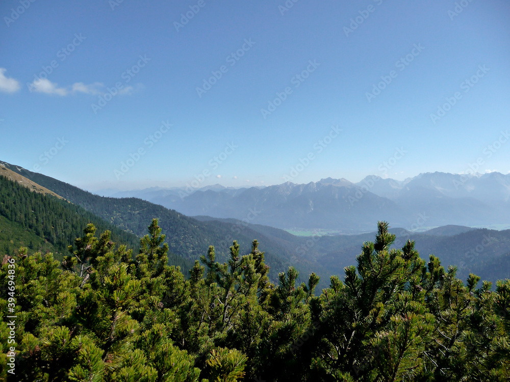 Mountain view from Krottenkopf mountain, Bavaria, Germany