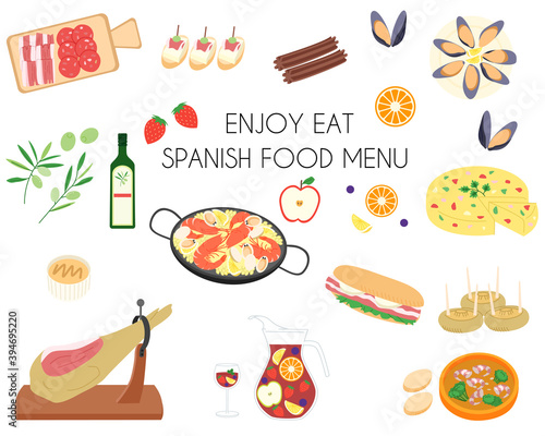 Spanish food menu icon