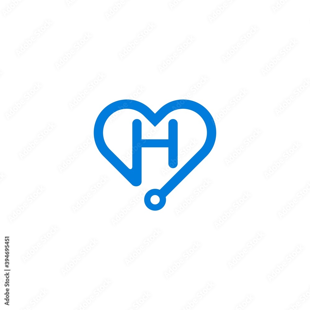 Fototapeta premium Medical Health Care Logo Design, Stethoscope Vector and Cross Illustration