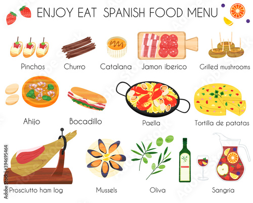 Spanish food menu icon