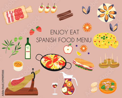 Spanish food menu icon