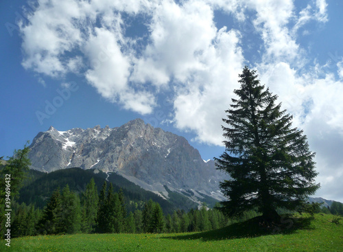 Mountain hiking tour to Seebensee lake, Zugspitze, Tyrol, Austria