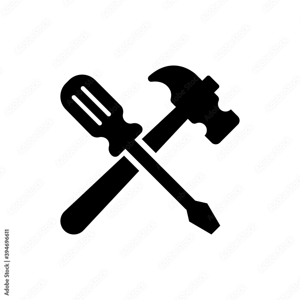 screwdriver and hammer icon design vector template screwdriver and hammer icon design vector template