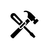 screwdriver and hammer icon design vector template
