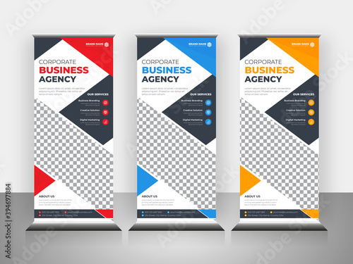 Roll up banner stand template design layout, advertisement, pull up, vector, x-banner