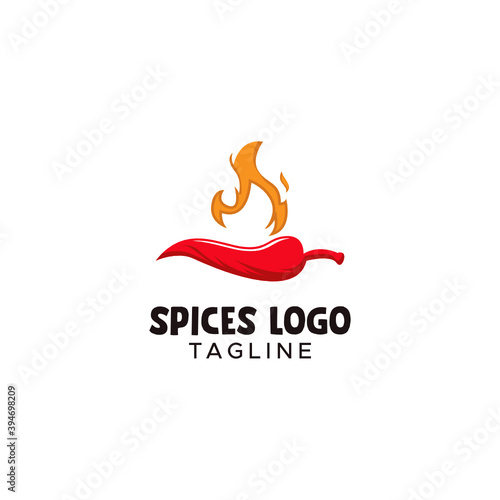 Spices chilli logo design template