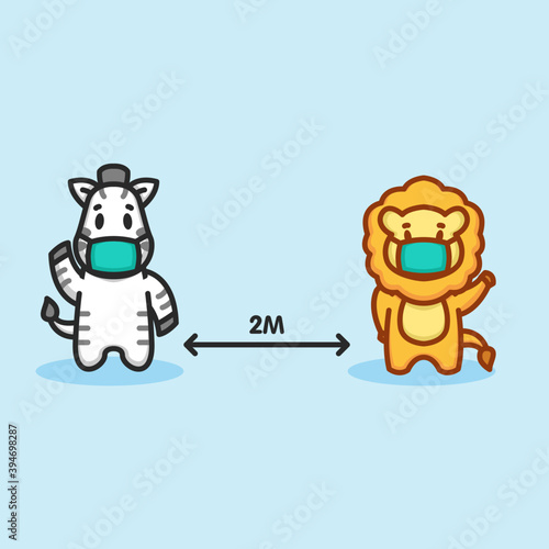 social distancing animal concept design