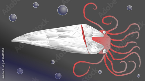 Giant Space Cuttlefish Squid
