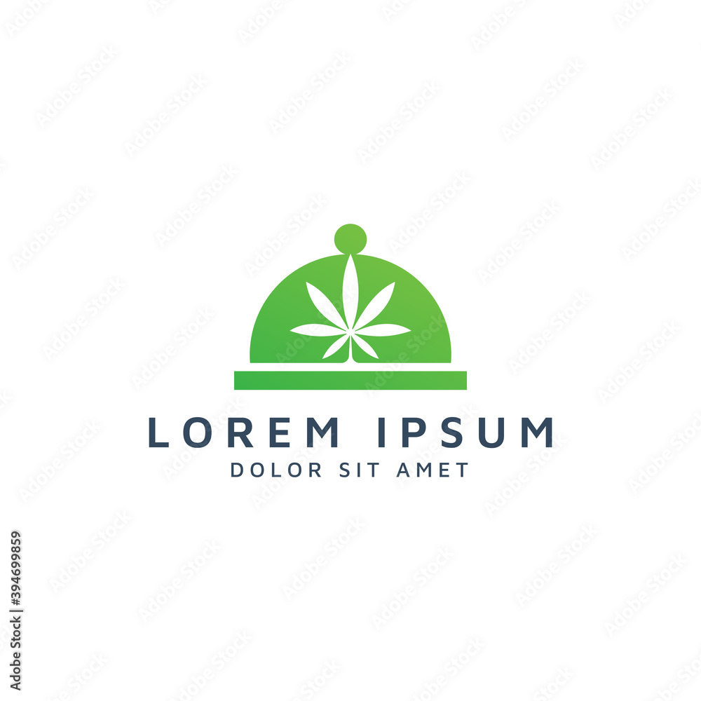 kitchen and cannabis negative space logo design kitchen and cannabis negative space logo design