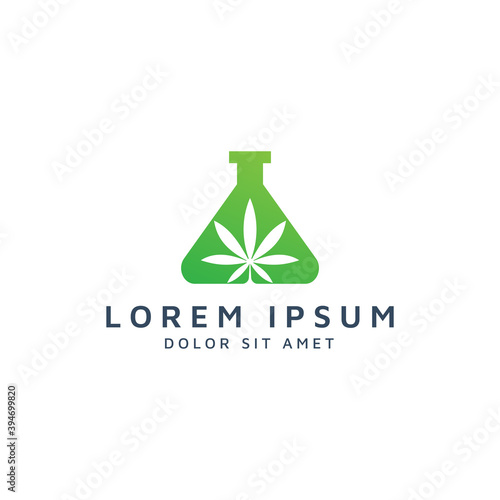 lab and cannabis negative space logo design