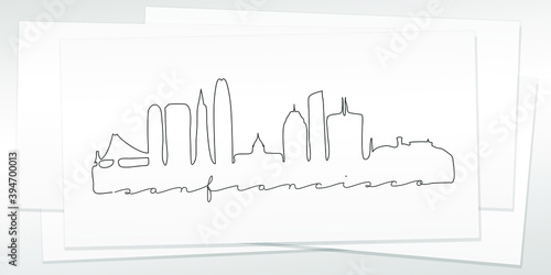 Photography San Francisco, CA, USA Doodle Skyline Hand Drawn