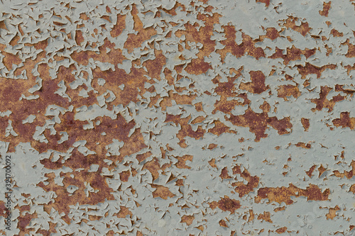 Surface with old paint. Color - Star Dust, Hue Gray. Brown backing. Peeling, spots.