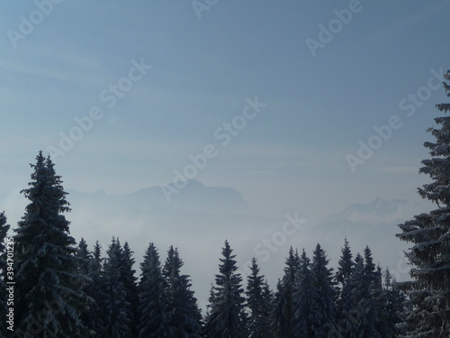 Fototapeta Naklejka Na Ścianę i Meble -  Winter mountain tour to Hornle mountains, Bavaria, Germany