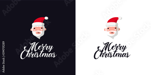 Merry Christmas congratulations. Nice and simple design to give away at Christmas. Editable vector.