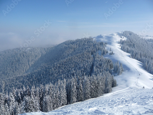 Winter mountain tour to Hornle mountains, Bavaria, Germany photo