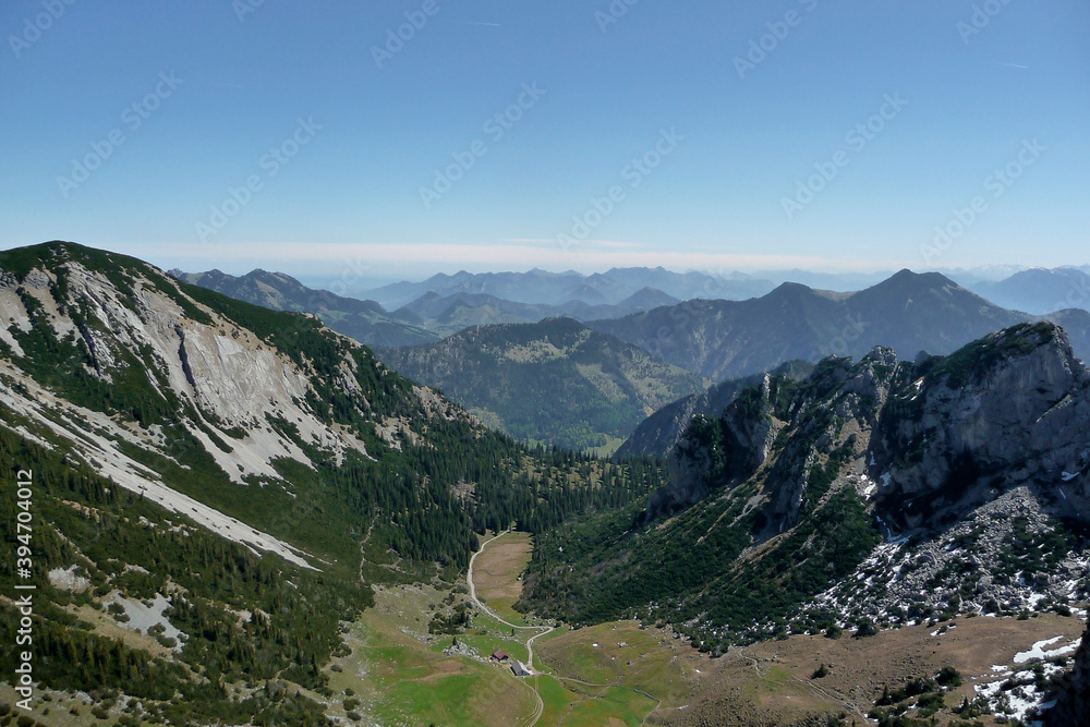 Mountain panorama from Rotwand mountain, Bavaria, Germany