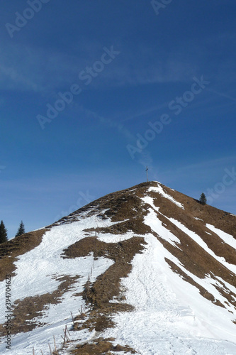 Summit cross of Seekarkreuz mountain, Bavaria, Germany photo