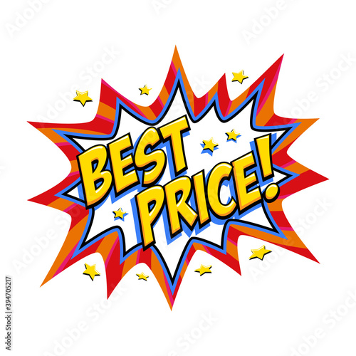 Best price Comic red sale bang balloon - Pop art style discount promotion banner.