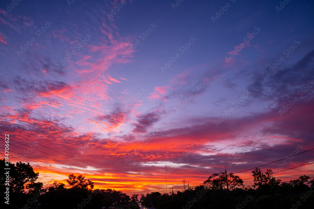 Pattern of colorful cloud and sky sunset or sunrise