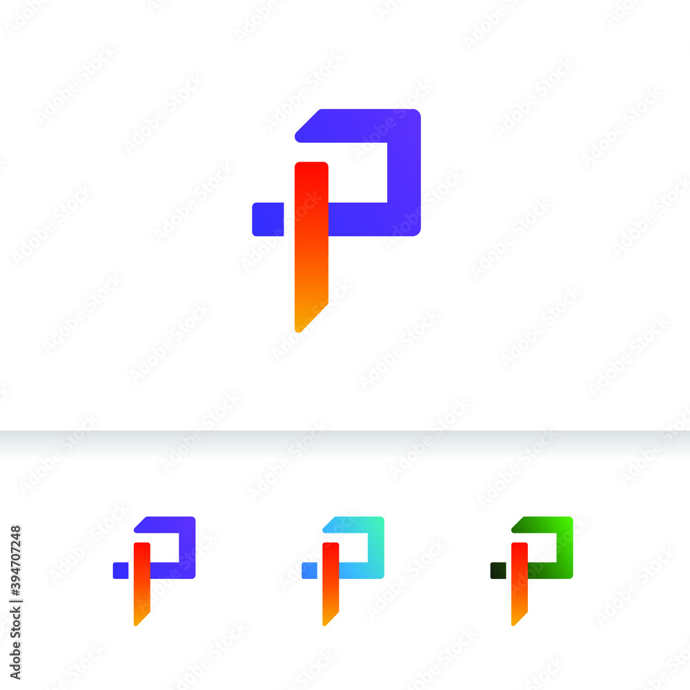 Letter P logo icon design. P letter colorful modern gradient logo design template Letter P logo icon design. P letter colorful modern gradient logo design template